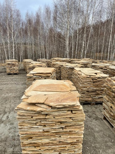 Плитняк златолит жёлтый для фасада 1,5-3 см купить в Брянской области